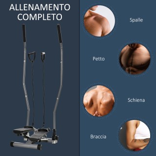 HOMCOM Ασημένιο Stepper Fitness με Λαβή και Οθόνη LCD, Διαστάσεις: ...