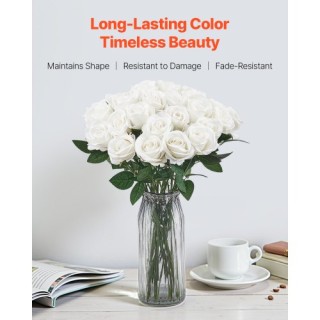 VEVOR Τεχνητά Λευκά Τριαντάφυλλα Μπουκέτο Διακόσμησης Σπιτιού RZMGH...