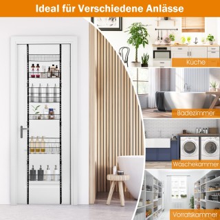 Costway Ρυθμιζόμενο Ράφι Μπαχαρικών 6 Επιπέδων για Κρέμασμα στην Π... Costway Ρυθμιζόμενο Ράφι Μπαχαρικών 6 Επιπέδων για Κρέμασμα στην Π...