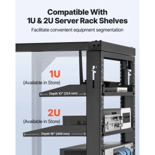 VEVOR 12U Επιτοίχιος Σερβερ Ρακ VEVOR, Μέγιστο Φορτίο 68.04 kg, Βάθ...