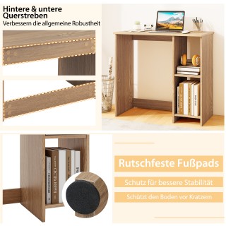 Costway Μικρό Γραφείο με 2 Θήκες Υπολογιστή - Γραφείο 80 x 40 x 74 ...