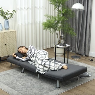 HOMCOM Πολυλειτουργική Πολυθρόνα-Κρεβάτι 3 σε 1, Ρυθμιζόμενο Στήριγ...