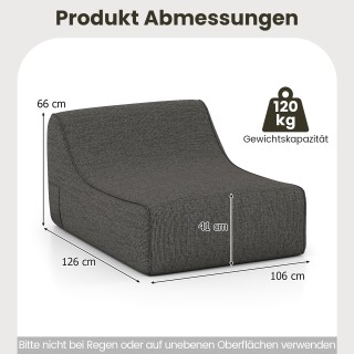 Costway Εργονομική Φουσκωτή Πολυθρόνα Lounge με Αποσπώμενο Κάλυμμα,...