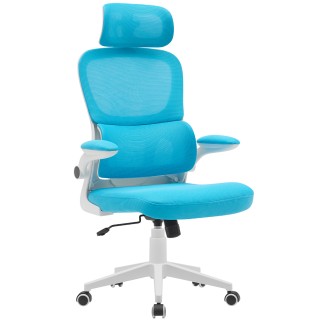 BAKAJI Καρέκλα Γραφείου από Αντιιδρωτικό Ύφασμα Μπλε Λευκό Περιστρ... BAKAJI Καρέκλα Γραφείου από Αντιιδρωτικό Ύφασμα Μπλε Λευκό Περιστρ...