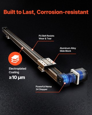 VEVOR Γραμμικός Οδηγός, Δράση Ιμάντα, CNC, με Βηματικό Κινητήρα Nem...