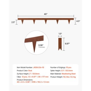 VEVOR Ατσάλινο Περίγραμμα Τοπίου VEVOR: 10 Τεμάχια Ανθεκτικά στις Κ... VEVOR Ατσάλινο Περίγραμμα Τοπίου VEVOR: 10 Τεμάχια Ανθεκτικά στις Κ...