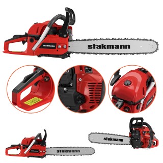 STAKMANN Βενζινοκίνητο Αλυσοπρίονο 2 Χρόνων 62 cc Λάμα 50 cm Κοπή Ξ... STAKMANN Βενζινοκίνητο Αλυσοπρίονο 2 Χρόνων 62 cc Λάμα 50 cm Κοπή Ξ...