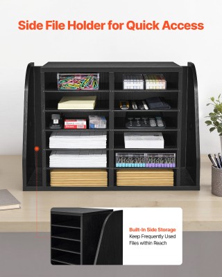 VEVOR Οργανωτής Γραφείου 12 Θέσεων με Πλευρική Κάθετη Αποθήκευση, Ξ...