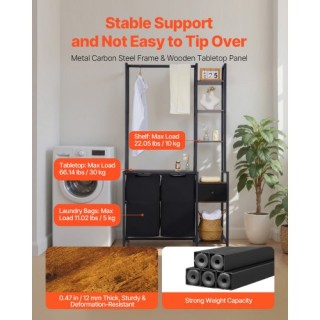 VEVOR Τριπλό Καλάθι Ρούχων με Ράφι και Δύο Θέσεις XYLEKJSMGBS3W548X... VEVOR Τριπλό Καλάθι Ρούχων με Ράφι και Δύο Θέσεις XYLEKJSMGBS3W548X...