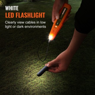 VEVOR Ανιχνευτής Υπόγειων Καλωδίων (3μ), Συσκευή Εντοπισμού & Σπασί...