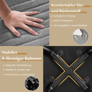 Costway  Εργονομική Καρέκλα Τραπεζαρίας με Καμπυλωτή Πλάτη και U-Σχ...