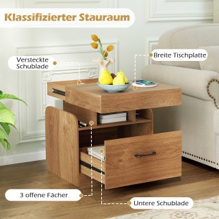 Costway Κομοδίνο με Φόρτιση & Συρτάρι & Ανοιχτά Ράφια, Πλαϊνό Τραπ... Costway Κομοδίνο με Φόρτιση & Συρτάρι & Ανοιχτά Ράφια, Πλαϊνό Τραπ...