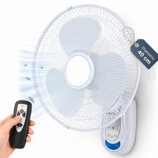 BAKAJI Λευκός Επιτοίχιος Ανεμιστήρας 40cm με Τηλεχειριστήριο – Αθόρ...