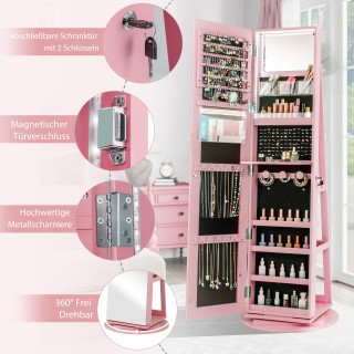 Costway Περιστρεφόμενη Κοσμηματοθήκη 360° με Τρίχρωμο LED Φωτισμό κ... Costway Περιστρεφόμενη Κοσμηματοθήκη 360° με Τρίχρωμο LED Φωτισμό κ...