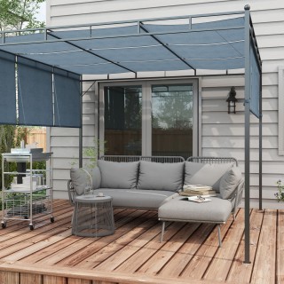 Outsunny Σετ Κήπου από Ρατάν PE Στυλ Boho, Διθέσιος Καναπές με Σεζλ...