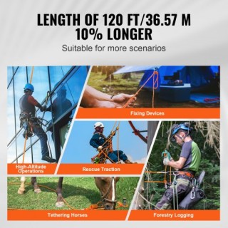 Σχοινί Αναρρίχησης Δέντρων VEVOR 1/2 x 120  HCCLSDL12INCMEGKYV0