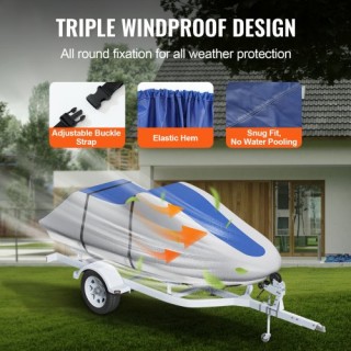 Κάλυμμα Jet Ski VEVOR, Αδιάβροχο 600D, Γκρι+Μπλε  MTTZ600D1261S5O7FV0