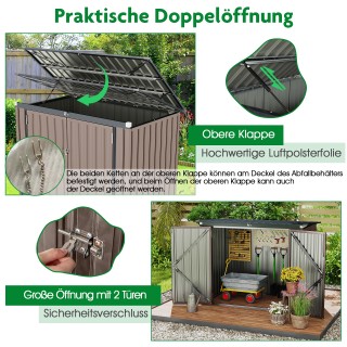 Costway  Καλαίσθητη Μεταλλική Καμπίνα για 2 Κάδους Απορριμμάτων σε ...