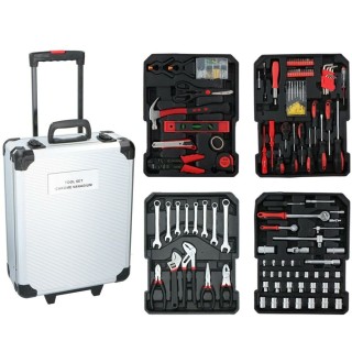 KINZO Κασετίνα Καρότσι Εργαλειοθήκη με Πλήρη Σετ Εργαλείων 187 Τεμα...