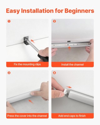 VEVOR Σετ 20 Τεμαχίων: Κανάλι Αλουμινίου V Σχήματος 1M για LED Ταιν...