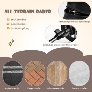 Costway  Πτυσσόμενο Διπλό Καροτσάκι για Μωρά με Ρυθμιζόμενες Θέσεις...