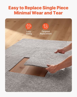 VEVOR Αυτοκόλλητα Πλακάκια Χαλιού Σκούρα Καφέ 457x457 mm (10 Τεμ.) ...