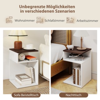 Costway  Διπλό Σετ S-σχήματος Βοηθητικού Τραπεζιού με 2 Ανοιχτούς Χ...