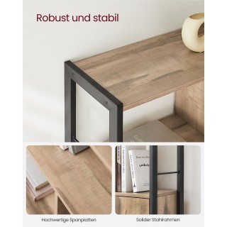 Ράφι VASAGLE, Βιβλιοθήκη με Πόρτες, 4 Ράφια, Βιομηχανικό Στυλ, Δρυς... Ράφι VASAGLE, Βιβλιοθήκη με Πόρτες, 4 Ράφια, Βιομηχανικό Στυλ, Δρυς...