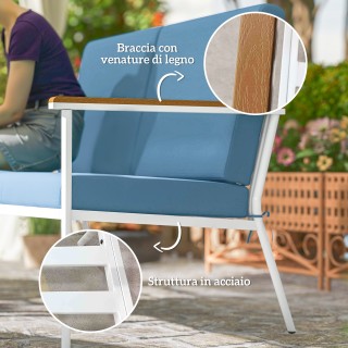 Outsunny Σετ Εξωτερικού Χώρου με Διθέσιο Καναπέ, 2 Πολυθρόνες και 2... Outsunny Σετ Εξωτερικού Χώρου με Διθέσιο Καναπέ, 2 Πολυθρόνες και 2...