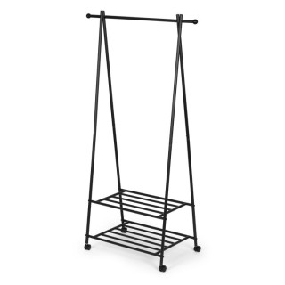 Μεταλλική Επιδαπέδια Κρεμάστρα με 2 Ράφια 65 x 42 x 161 cm Μαύρο GH... Μεταλλική Επιδαπέδια Κρεμάστρα με 2 Ράφια 65 x 42 x 161 cm Μαύρο GH...