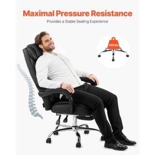 VEVOR Καρέκλα Γραφείου Υψηλής Πλάτης με Υποπόδιο και Μαξιλάρι Οσφυϊ...