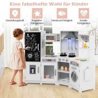 Costway Ξύλινη Παιδική Κουζίνα Γωνιακή με Φως & Ήχο, Πίνακα, Φούρν... Costway Ξύλινη Παιδική Κουζίνα Γωνιακή με Φως & Ήχο, Πίνακα, Φούρν...