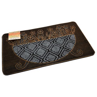 BAKAJI Πατάκι Εισόδου Λουλούδια 45x75cm από Καουτσούκ και Ίνες Καρύ...