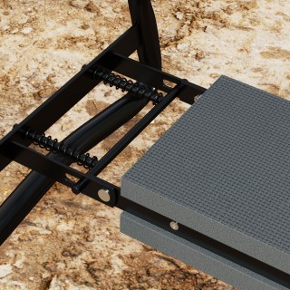 Outsunny Καρέκλα Κήπου 2 σε 1 από Ατσάλι, με Μαξιλάρι EVA και Τσάντ...