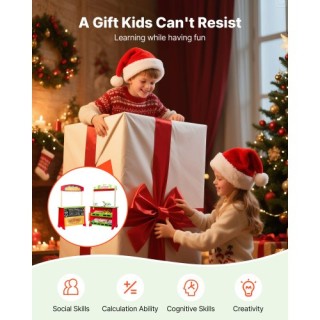 VEVOR Ξύλινο Θέατρο Κουκλοθέατρου 2-σε-1 Αναστρέψιμο Κατάστημα Παιδ...