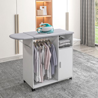 Κινητή σιδερώστρα HOMCOM με ράφι, 3 κυβικά ράφια και οδηγό, 107x42,... Κινητή σιδερώστρα HOMCOM με ράφι, 3 κυβικά ράφια και οδηγό, 107x42,...