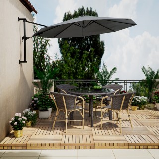 BAKAJI  Ομπρελόνε τοίχου 300cm Παρασόλι Τοίχου Μεταλλική Δομή Κιόσκ...