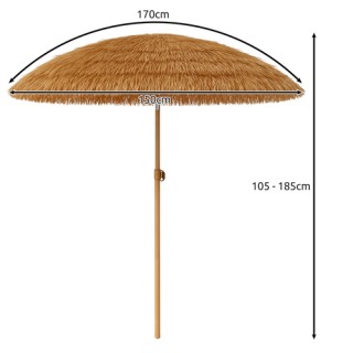 Ομπρέλα Κήπου Ψάθινη Hawaiian 170 cm – Μπεζ 25326 Gardlov