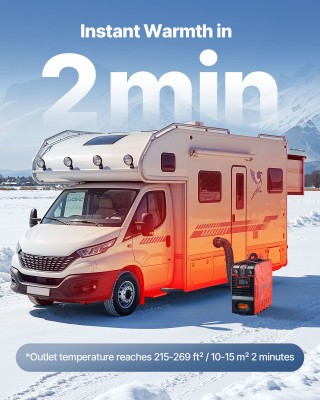 VEVOR Φορητός Καλοριφέρ Πετρελαίου 8KW με Έλεγχο μέσω Εφαρμογής & Τ...