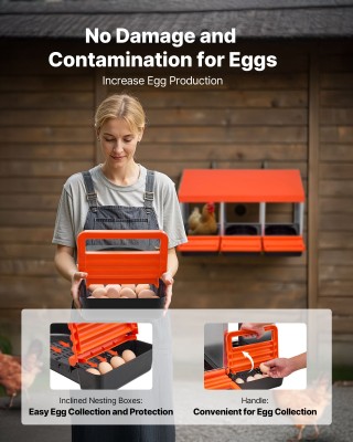 VEVOR Μεταλλικές Φωλιές Αυγών 3 Θέσεων για Πουλερικά - Πορτοκαλί JS... VEVOR Μεταλλικές Φωλιές Αυγών 3 Θέσεων για Πουλερικά - Πορτοκαλί JS...