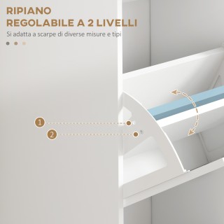 HOMCOM Μοντέρνα Παπουτσοθήκη με 3 Ανακλινόμενα Συρτάρια για 15 Ζευγ...