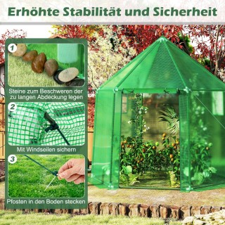 Costway  Πολύπτυχο Θερμοκήπιο με Αδιάβροχη PE Κάλυψη & Ρολό Πόρτας ...