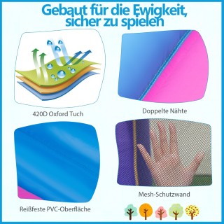 Costway Φουσκωτό Κάστρο με Τσουλήθρα, Μπάσκετ, Πισίνα Μπάλες & Παιχ...