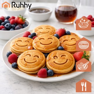 Ruhhy Αντικολλητικό Τηγάνι για Pancakes & Αυγά 26,5cm, 7 Θέσεων, γι...