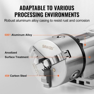 Κεφαλή Διαίρεσης VEVOR με Τσοκ 3 Σιαγόνων για CNC Φρέζα SKFDT3ZKP6... Κεφαλή Διαίρεσης VEVOR με Τσοκ 3 Σιαγόνων για CNC Φρέζα SKFDT3ZKP6...