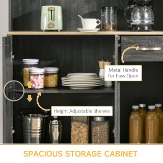 HOMCOM Ψηλή Ξύλινη Ντουλάπα με Συρτάρια και Ντουλάπια, 101x39x180 c...