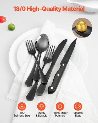 Σετ Μαχαιροπίρουνα 48 Τεμαχίων από Ανοξείδωτο Ατσάλι – Μαύρο 430BXG...