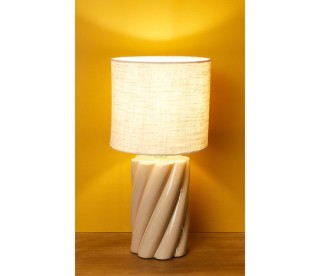 Ostaria Λάμπα Κεραμική Στριφτή Twist Μπεζ -36176