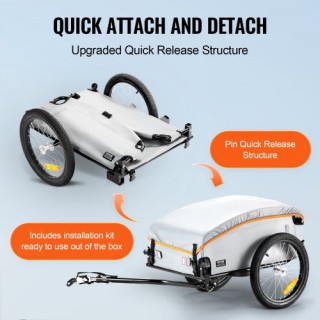 VEVOR Τρέιλερ Ποδηλάτου, 45kg Φορτίο, Αναδιπλούμενο, Αδιάβροχο, 16 ...