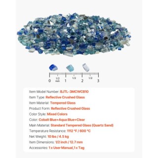 VEVOR Γυάλινες Πέτρες Φωτιάς 1/2-Inch για Τζάκι 10 Λίβρες - 3 Χρώμα... VEVOR Γυάλινες Πέτρες Φωτιάς 1/2-Inch για Τζάκι 10 Λίβρες - 3 Χρώμα...